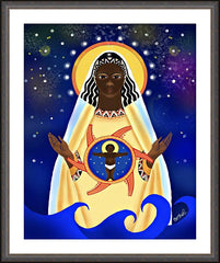 Wall Frame Espresso - Mary, Star of the Sea by M. McGrath