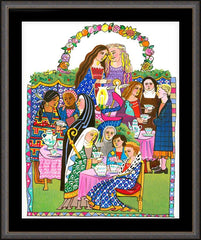 Wall Frame Espresso - Saintly Tea Party by M. McGrath