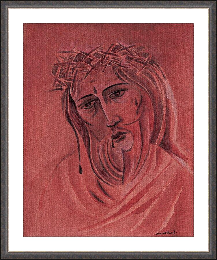 Wall Frame Espresso, Matted - Suffering Servant by Br. Mickey McGrath, OSFS - Trinity Stores