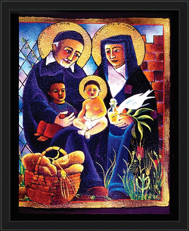 Wall Frame Black - Sts. Vincent and Louise by Br. Mickey McGrath, OSFS - Trinity Stores