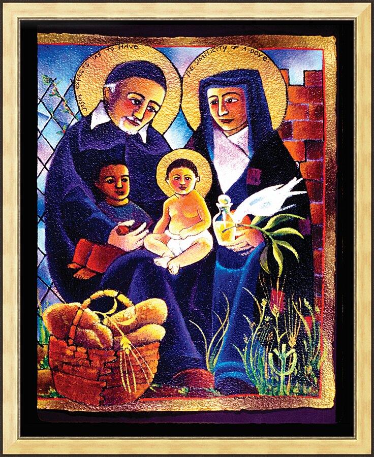 Wall Frame Gold - Sts. Vincent and Louise by Br. Mickey McGrath, OSFS - Trinity Stores