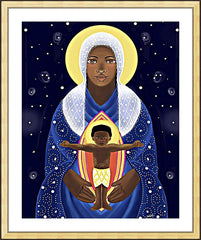 Wall Frame Gold - Mary, Seat of Wisdom by M. McGrath