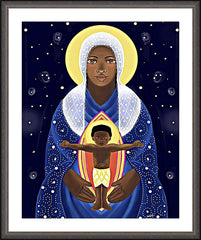 Wall Frame Espresso - Mary, Seat of Wisdom by M. McGrath