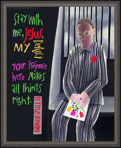 Wall Frame Espresso - Stay With Me Jesus by M. McGrath