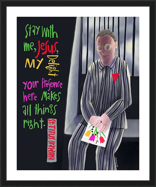 Wall Frame Black, Matted - Stay With Me Jesus by M. McGrath