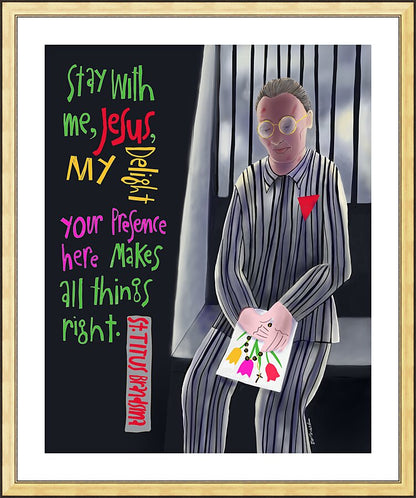 Wall Frame Gold, Matted - Stay With Me Jesus by M. McGrath