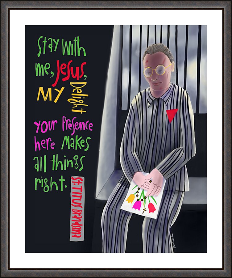 Wall Frame Espresso, Matted - Stay With Me Jesus by M. McGrath
