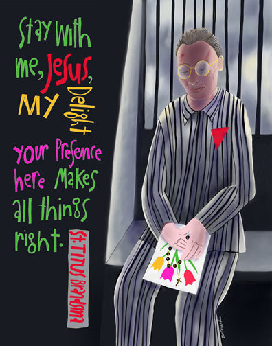 Wall Frame Espresso, Matted - Stay With Me Jesus by M. McGrath