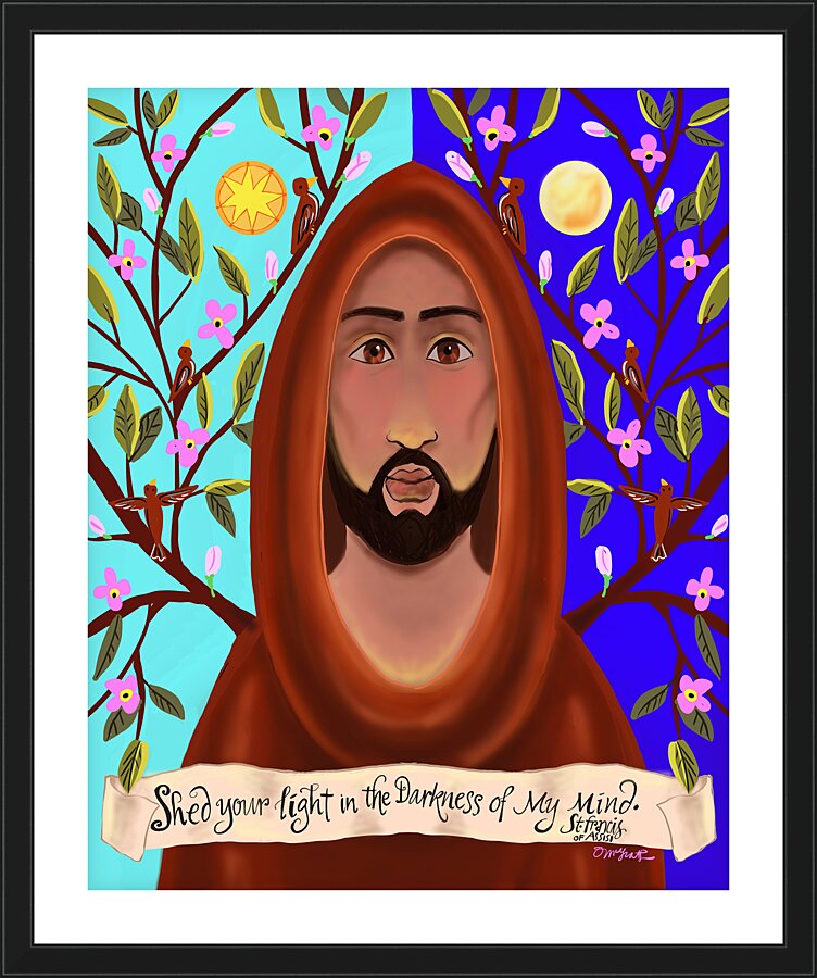 Wall Frame Black, Matted - Shed Your Light in the Darkness by M. McGrath