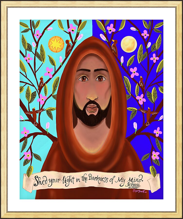 Wall Frame Gold, Matted - Shed Your Light in the Darkness by M. McGrath