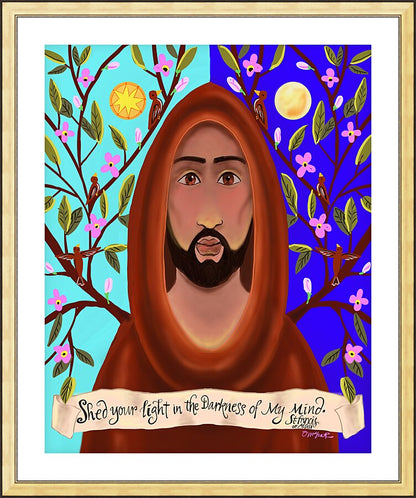 Wall Frame Gold, Matted - Shed Your Light in the Darkness by M. McGrath
