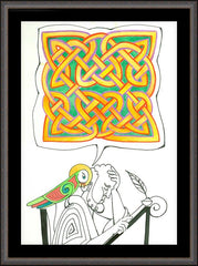 Wall Frame Espresso - Celtic Talking Bird by M. McGrath