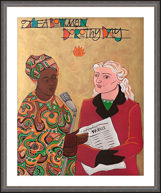 Wall Frame Espresso, Matted - Sr. Thea Bowman and Dorothy Day by M. McGrath