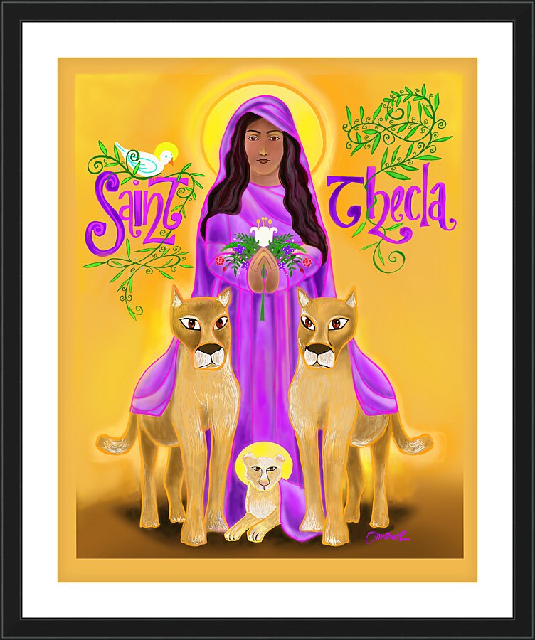 Wall Frame Black, Matted - St. Thecla by M. McGrath