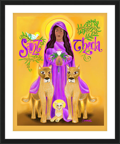 Wall Frame Black, Matted - St. Thecla by M. McGrath