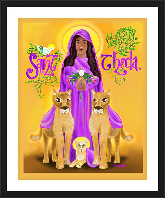Wall Frame Black, Matted - St. Thecla by M. McGrath