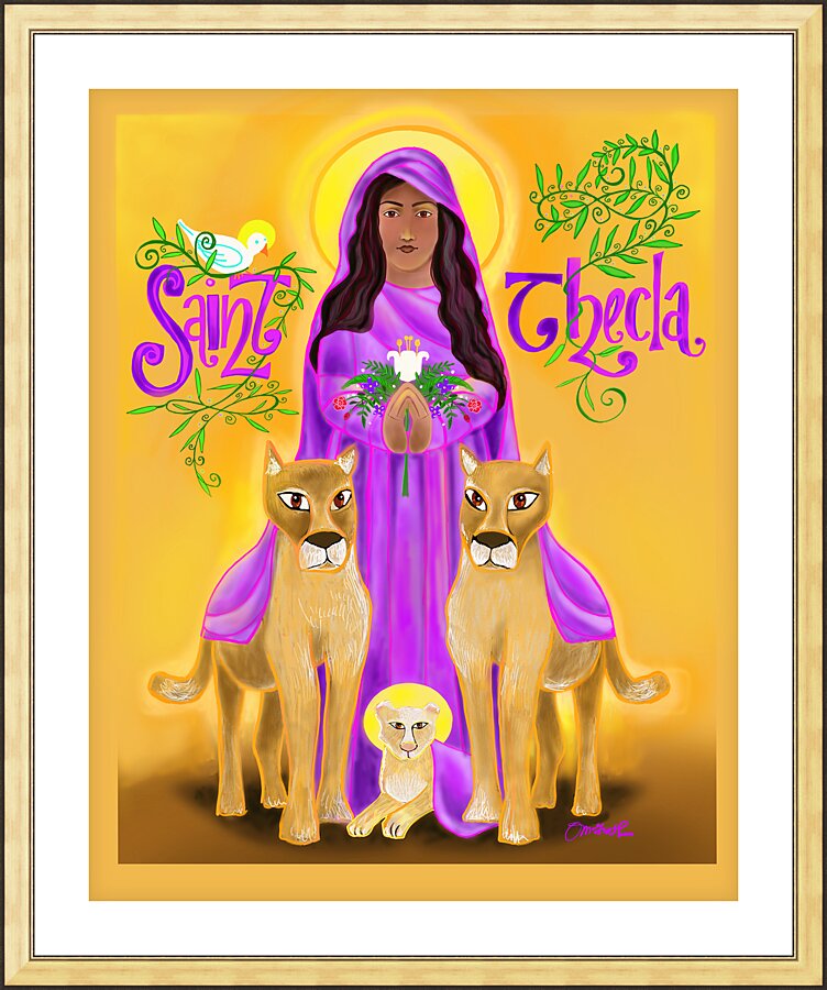 Wall Frame Gold, Matted - St. Thecla by M. McGrath