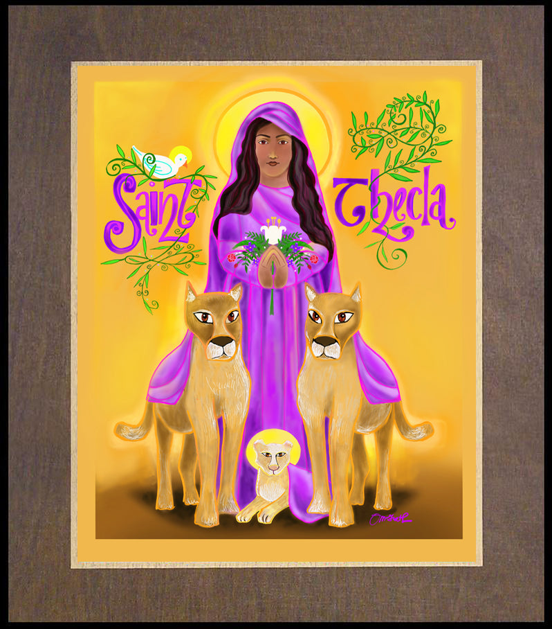 St. Thecla - Wood Plaque Premium