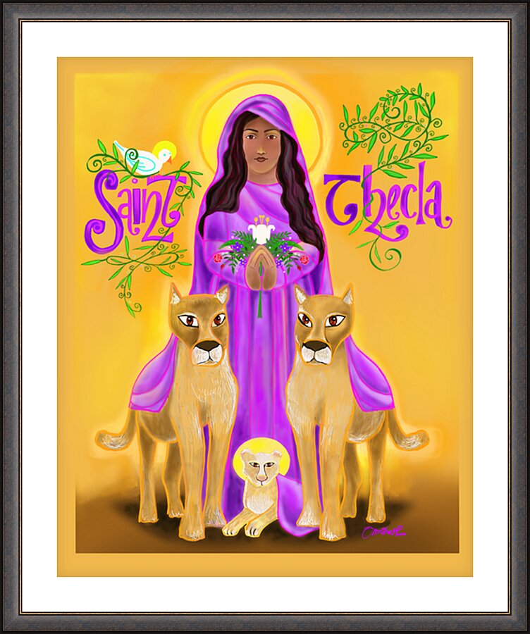 Wall Frame Espresso, Matted - St. Thecla by M. McGrath