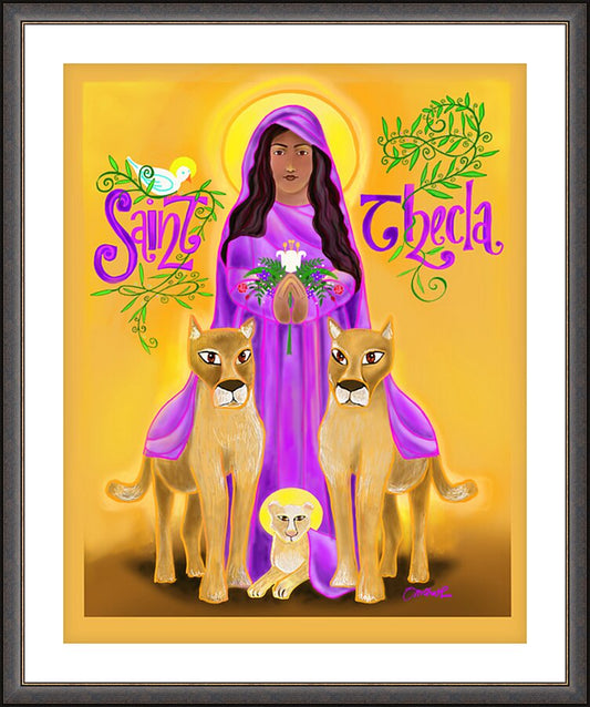 Wall Frame Espresso, Matted - St. Thecla by M. McGrath