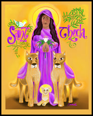 Wood Plaque - St. Thecla by M. McGrath