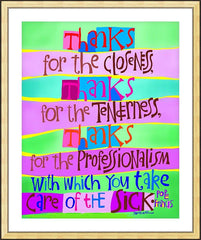 Wall Frame Gold - Thanks for Taking Care of the Sick by M. McGrath