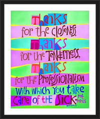 Wall Frame Black - Thanks for Taking Care of the Sick by M. McGrath