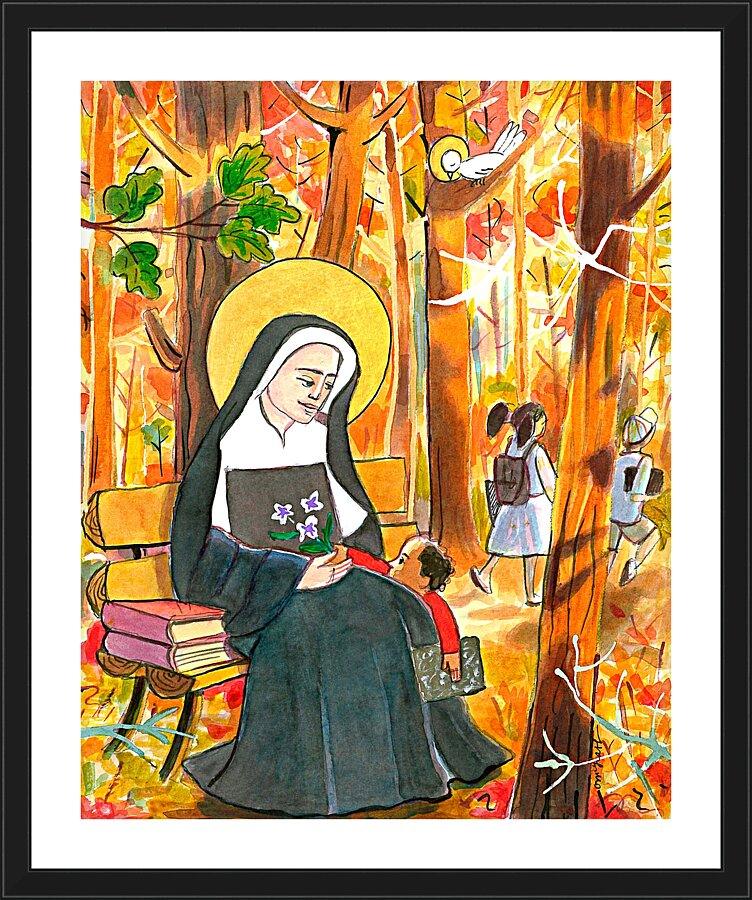 Wall Frame Black, Matted - St. Mother Théodore Guérin by M. McGrath