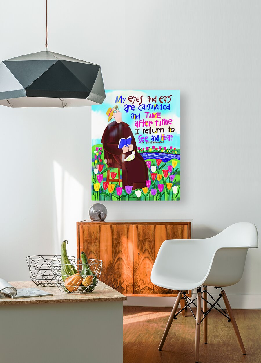 St. Titus in the Tulips - Acrylic Print