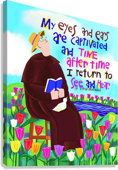 St. Titus in the Tulips - Canvas Print