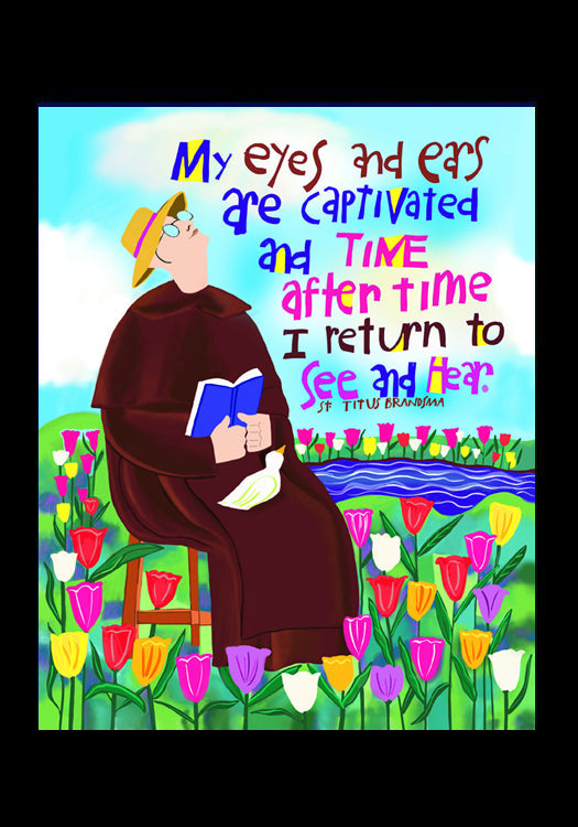 St. Titus in the Tulips - Holy Card