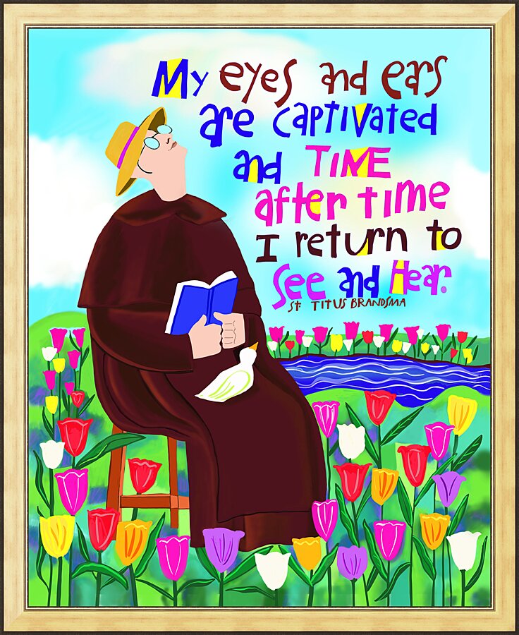 Wall Frame Gold - St. Titus in the Tulips by M. McGrath