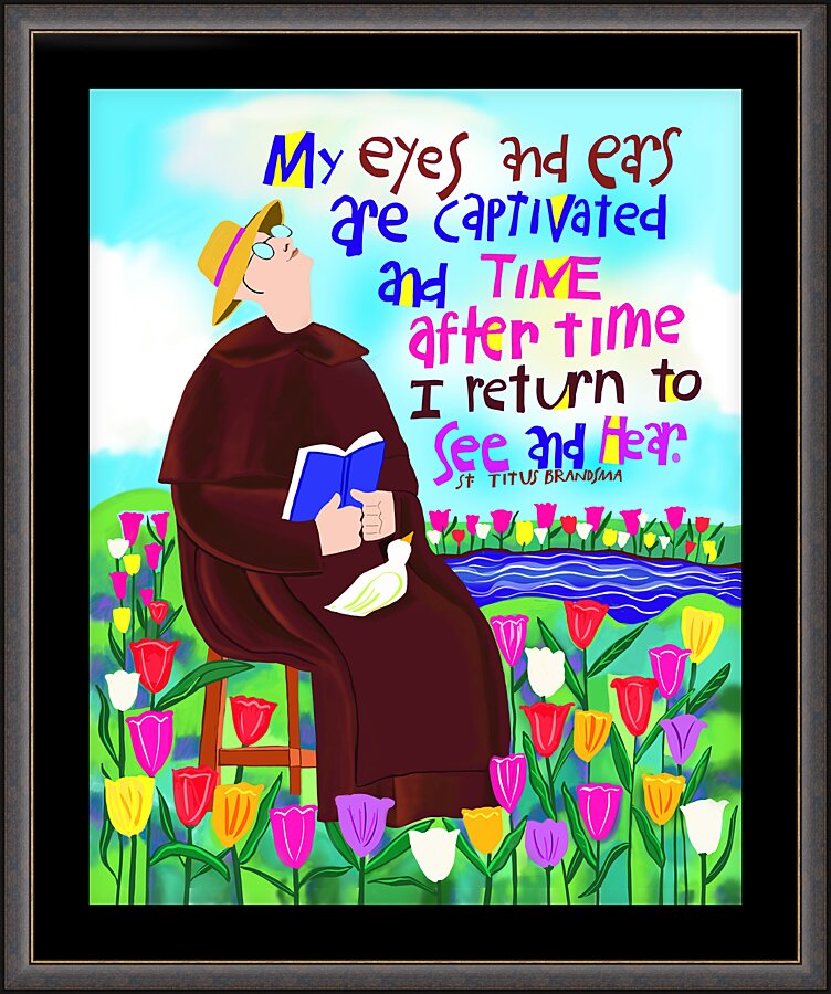 Wall Frame Espresso - St. Titus in the Tulips by M. McGrath