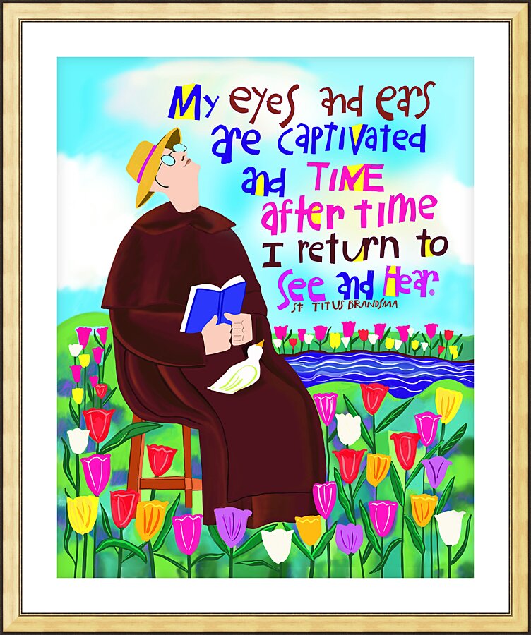 Wall Frame Gold, Matted - St. Titus in the Tulips by M. McGrath