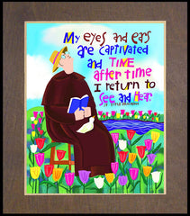 Wood Plaque Premium - St. Titus in the Tulips by M. McGrath