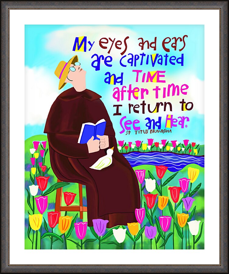 Wall Frame Espresso, Matted - St. Titus in the Tulips by M. McGrath