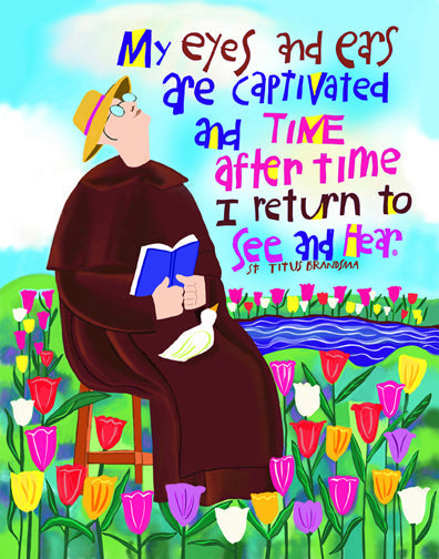 Wall Frame Espresso, Matted - St. Titus in the Tulips by M. McGrath