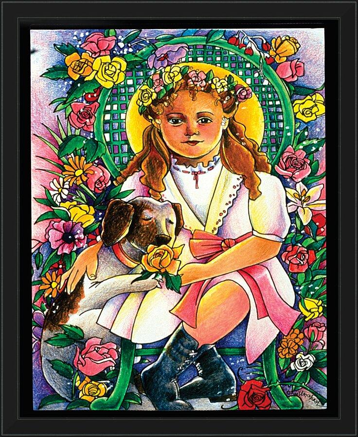 Wall Frame Black - St. Thérèse, the Little Doctor by Br. Mickey McGrath, OSFS - Trinity Stores
