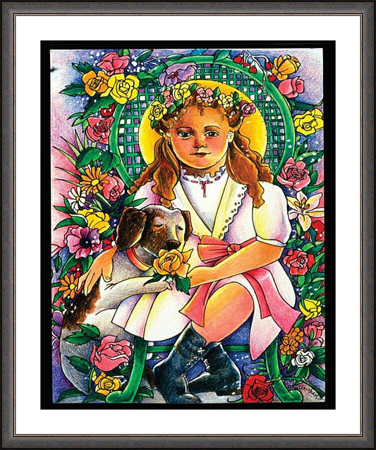 Wall Frame Espresso, Matted - St. Thérèse, the Little Doctor by M. McGrath