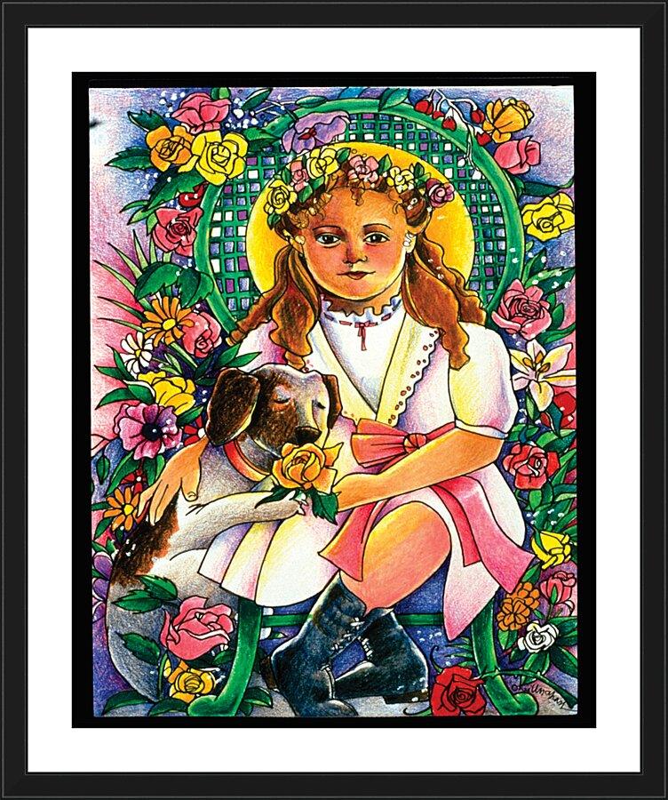 Wall Frame Black, Matted - St. Thérèse, the Little Doctor by Br. Mickey McGrath, OSFS - Trinity Stores