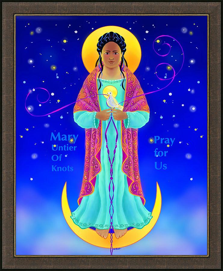 Wall Frame Espresso - Our Lady, Untier of Knots by Br. Mickey McGrath, OSFS - Trinity Stores