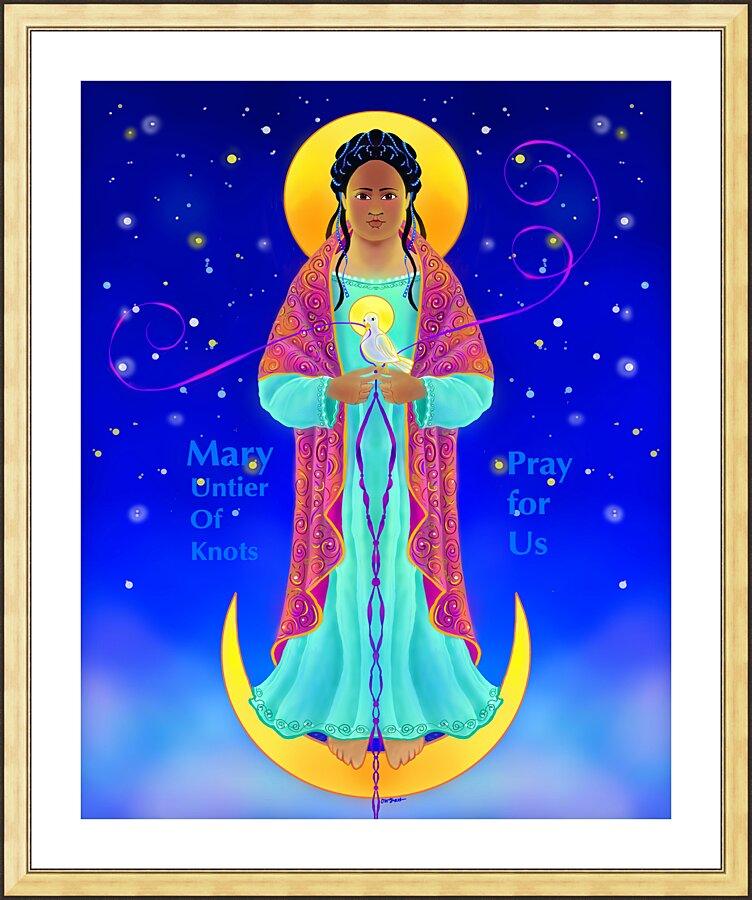 Wall Frame Gold, Matted - Our Lady, Untier of Knots by M. McGrath