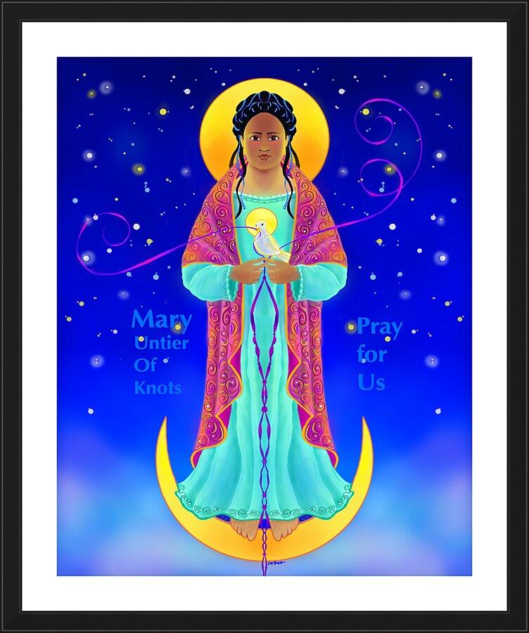 Wall Frame Black, Matted - Our Lady, Untier of Knots by Br. Mickey McGrath, OSFS - Trinity Stores