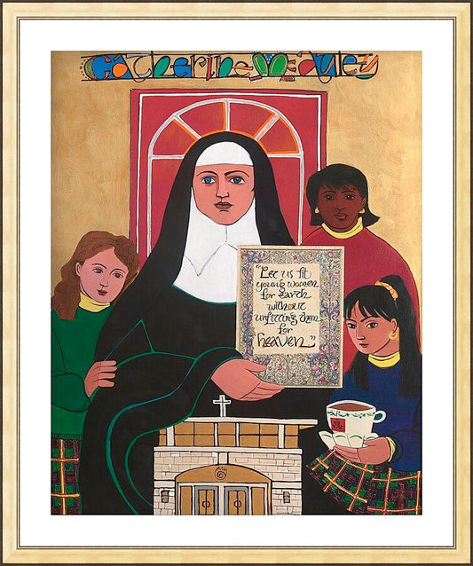 Wall Frame Gold, Matted - Ven. Catherine McAuley by M. McGrath