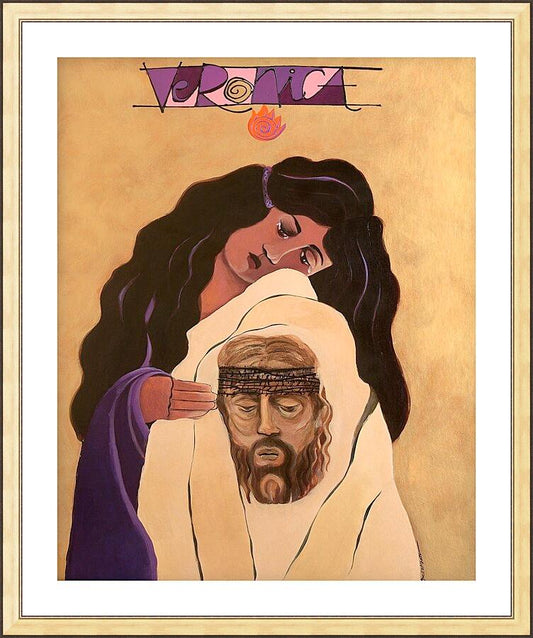 Wall Frame Gold, Matted - St. Veronica by M. McGrath