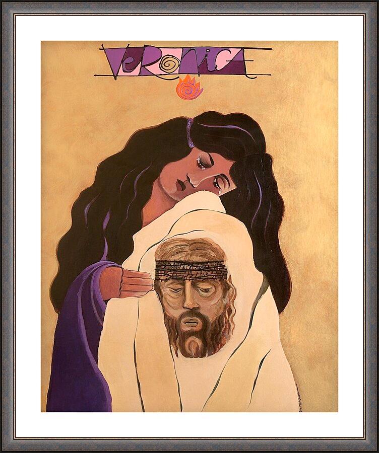 Wall Frame Espresso, Matted - St. Veronica by M. McGrath