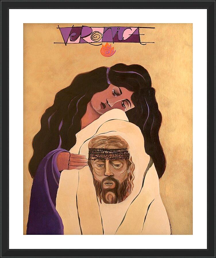 Wall Frame Black, Matted - St. Veronica by Br. Mickey McGrath, OSFS - Trinity Stores