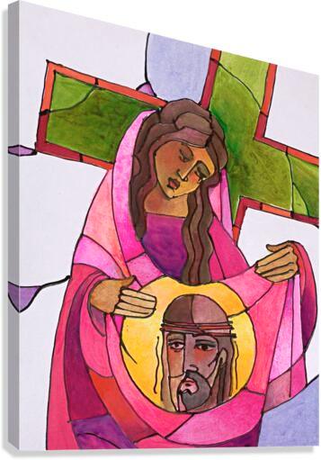 Canvas Print - Stations of the Cross - 6 St. Veronica Wipes the Face of Jesus by M. McGrath