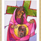 Wall Frame Gold, Matted - Stations of the Cross - 6 St. Veronica Wipes the Face of Jesus by Br. Mickey McGrath, OSFS - Trinity Stores