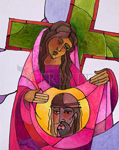 Canvas Print - Stations of the Cross - 6 St. Veronica Wipes the Face of Jesus by Br. Mickey McGrath, OSFS - Trinity Stores
